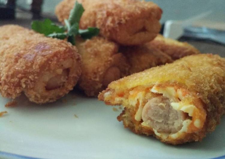 resep lengkap untuk Sandwich goreng isi sosis