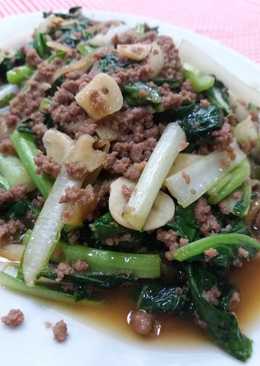 Tumis Caisim-Daging Cincang Sehat