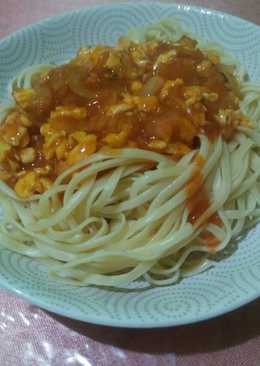 Fettuccini saus telur orak arik