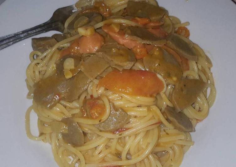 resep masakan Spaghetti pedas ala anak kos