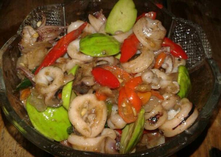 resep makanan Tumis Cumi Pete Pedas