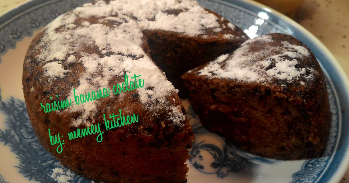 Resep Raisin banana choclate steam cake