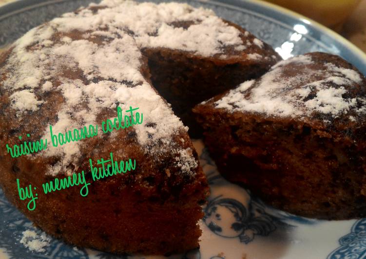 Resep Raisin banana choclate steam cake Karya MEMEY