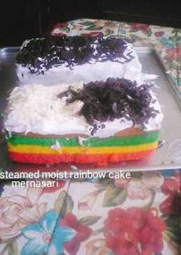 Steamed moist rainbow cake