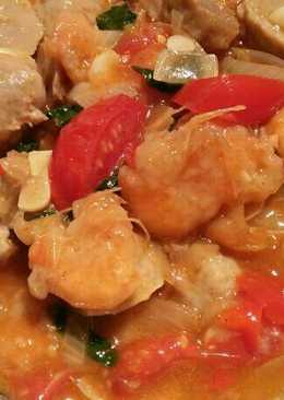 Udang bakso saos asam manis