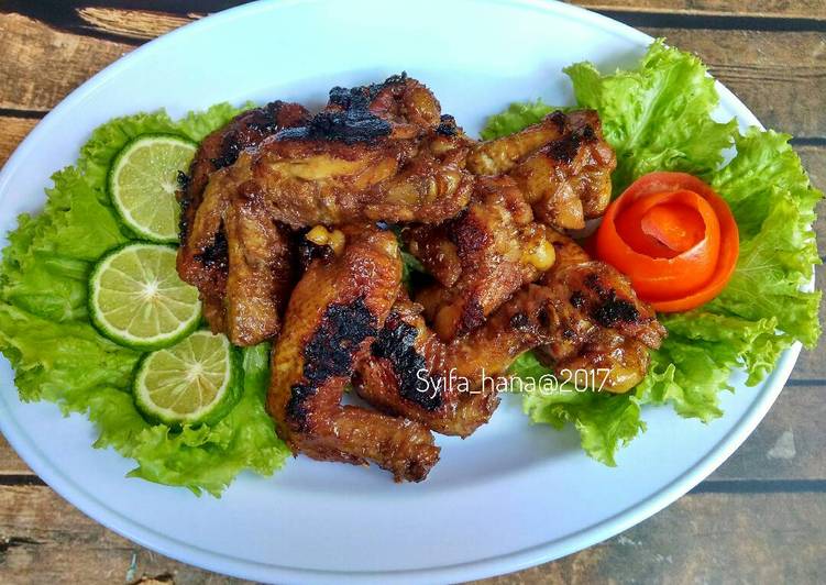 resep masakan Sayap Ayam Bumbu Bacem Panggang Teflon