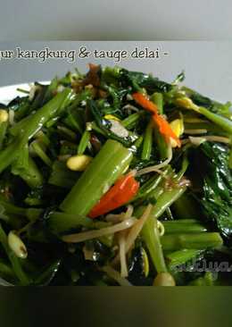 Sayur kangkung dan tauge delai (cokol)