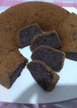 Chiffon cake ketan hitam "bahan irit"