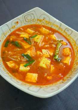 Sup Tahu Asem Manis Pedas ala Korea (tanpa telur)