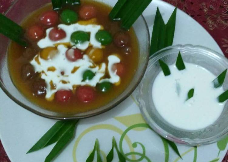 resep makanan Bubur candil rainbow tepung ketan