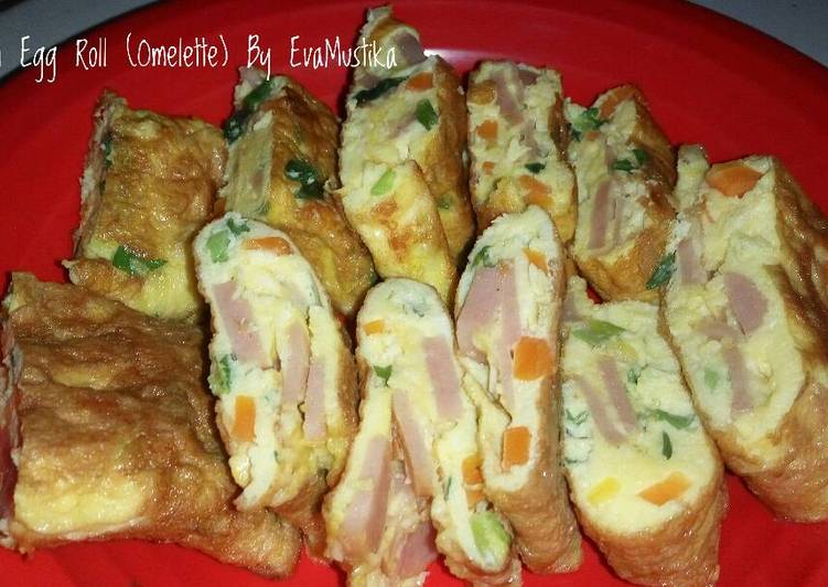 bahan dan cara membuat Korean Egg Roll (Omelette)