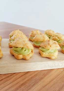 Greentea choux pastry (kue soes)