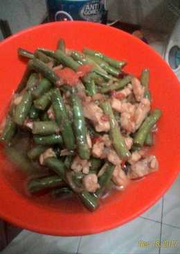 Oseng kacang panjang campur tempe