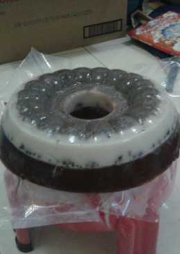 Puding lapis coklat & vanila oreo