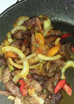 Tumis daging sapi bombay lada hitam Simple