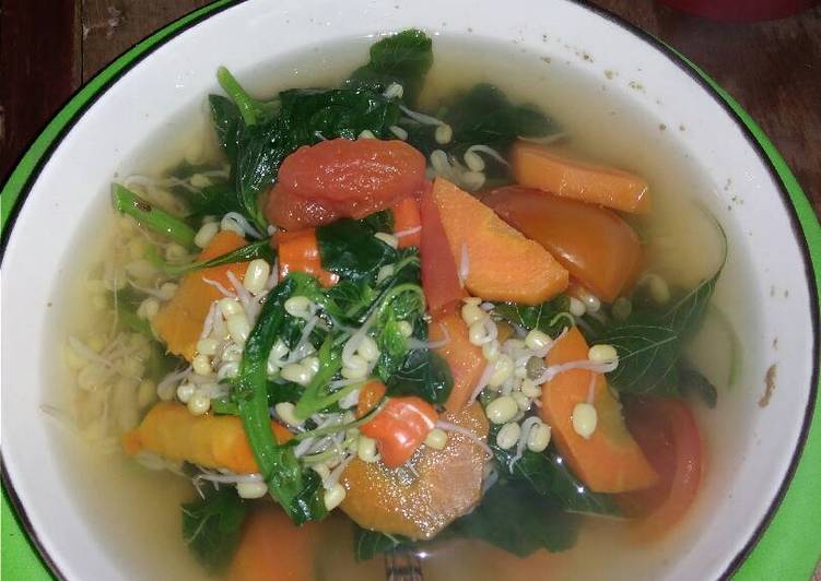 Resep Sayur bayem toge kedelai