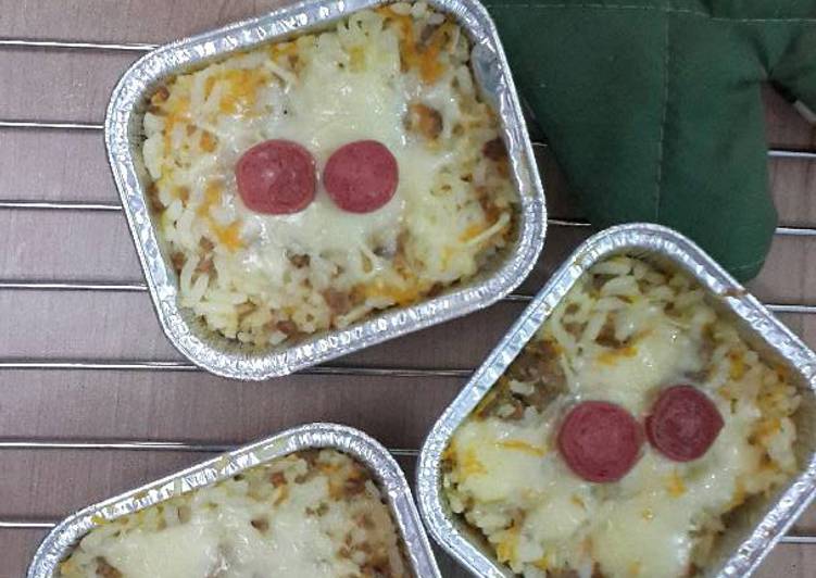 resep makanan ?? Cheesy baked rice (nasi panggang keju)??