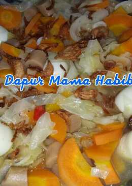 Sayur Tumis Kol Wortel Spesial with telur puyuh dan sosis ayam