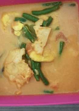 Gulai telor ceplok kacang Panjang