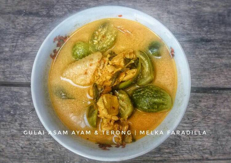 resep lengkap untuk Gulai Asam Ayam & Terong (Acemi)