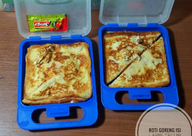 gambar untuk cara membuat Bekal Sekolah Roti Tawar Goreng Lapis Telur