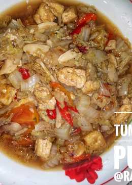 Tumis sawi tahu putih