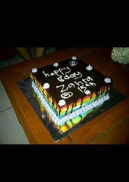 Rainbow Cake Ulang Tahun Mudah