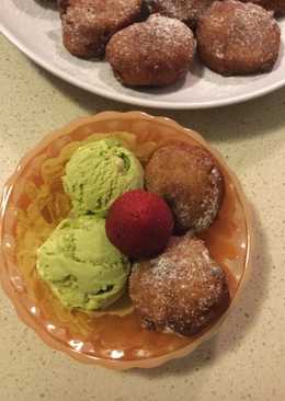 Gulgula pisang & matcha ice cream