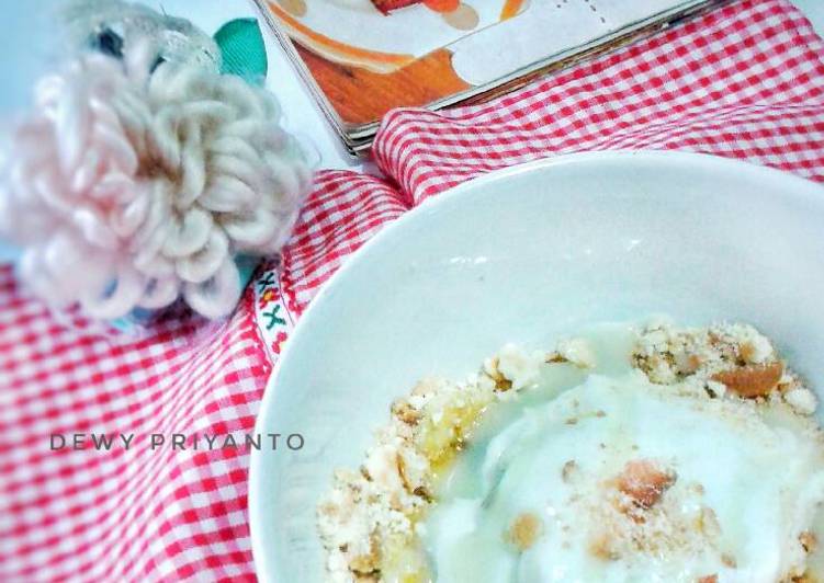 resep lengkap untuk Vanilla ice cream, with sweet banana