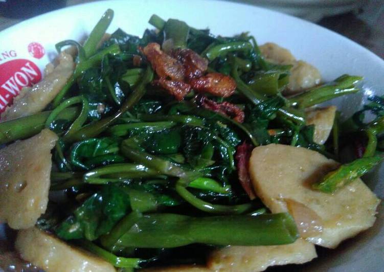 gambar untuk cara membuat Tumis kangkung bakso sapi #kitaberbagi