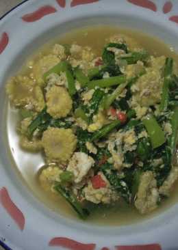 Tumis jagung muda dan sawi