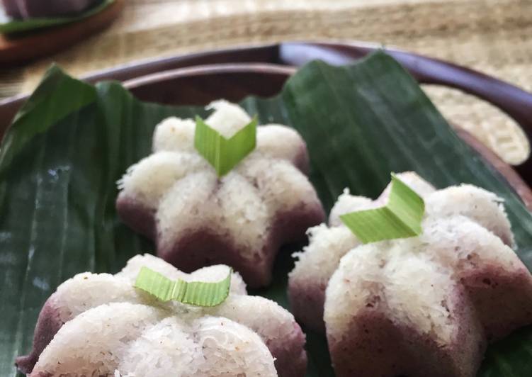 resep lengkap untuk Putu ayu ubi ungu