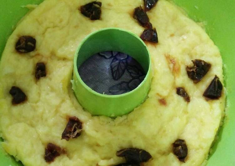 gambar untuk cara membuat Puding roti tawar kurma kukus