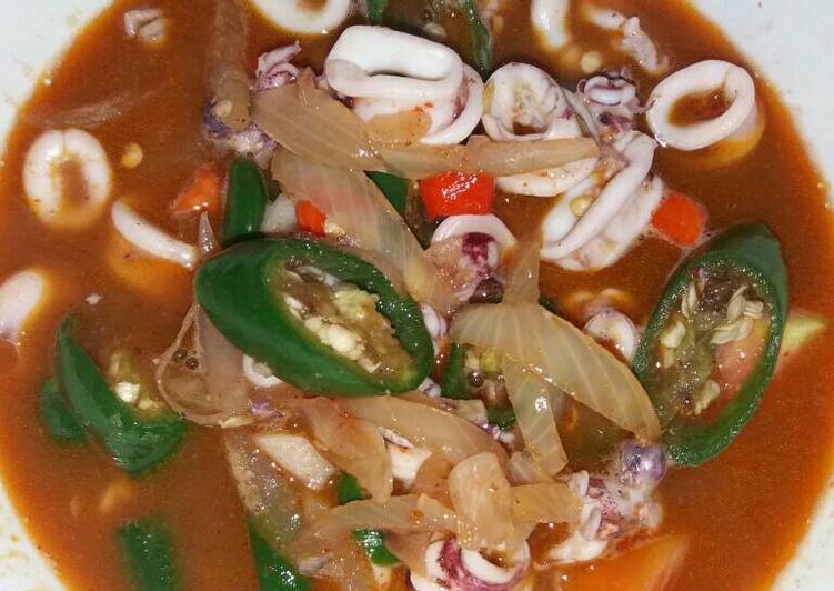 resep makanan Cumi basah pedas (simple)