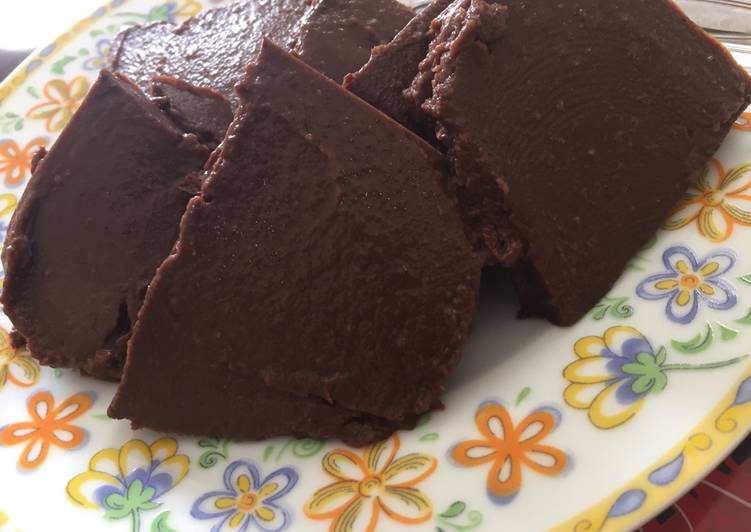 bahan dan cara membuat Pudding brownies roti tawar praktis