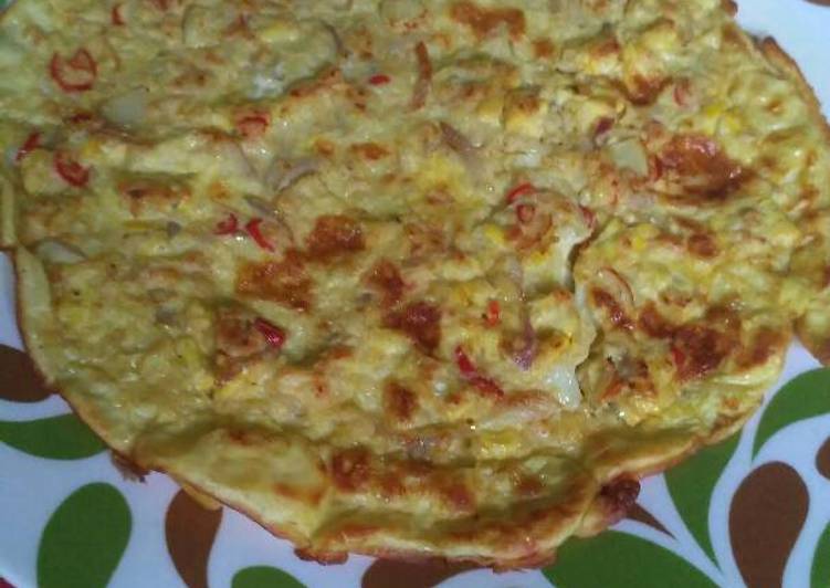 bahan dan cara membuat Omelet Oatmeal tempe susu rendah lemak