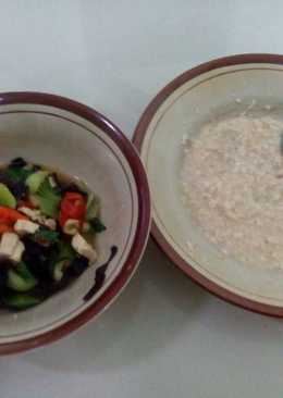 Tumis Jamur Sawi Tahu Pedas + Oatmeal (Diet Sehat)