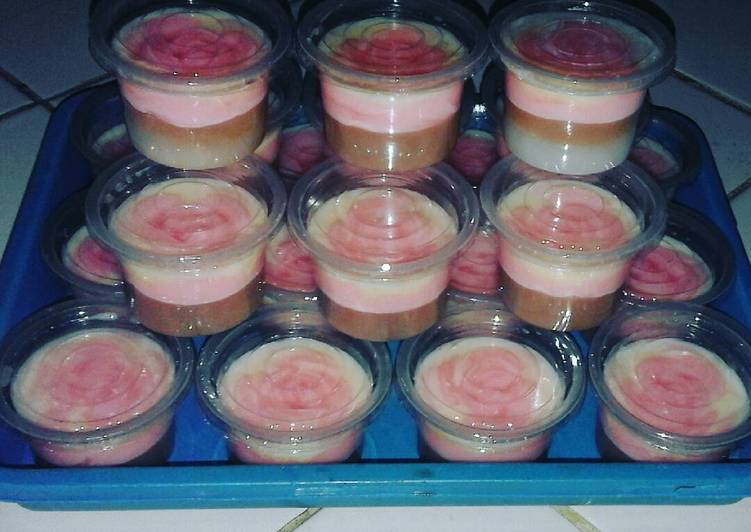 resep makanan Puding sutra mawar