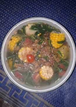 Sayur bening kangkung dan jagung manis