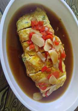 Omelet udang saus tiram