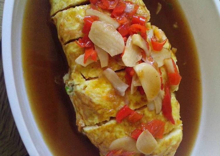 resep makanan Omelet udang saus tiram