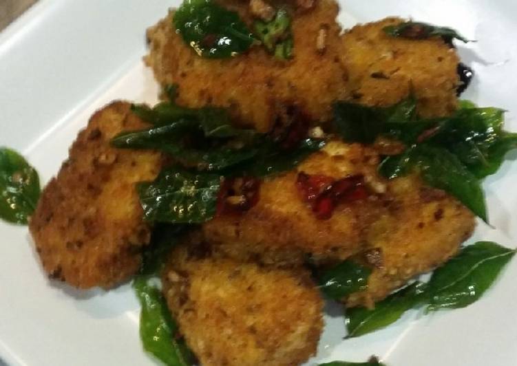 resep lengkap untuk Crispy tofu chilli curry leaves