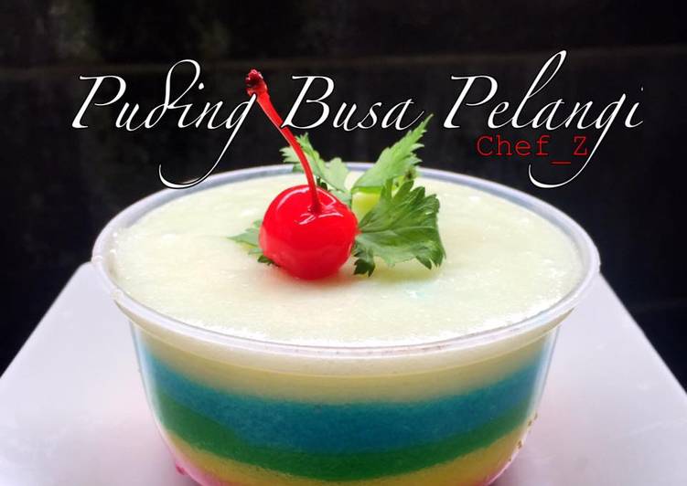 gambar untuk cara membuat Puding Busa Pelangi