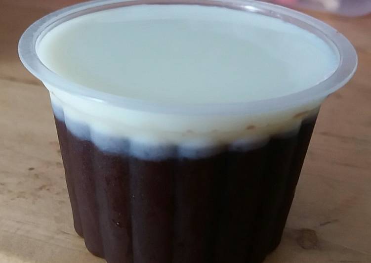 resep lengkap untuk Puding coklat vla vanilla mudah