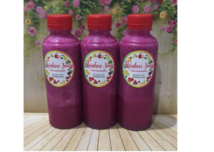 resep lengkap untuk Diet Juice Banana Apple Dragon Fruit Olive Oil