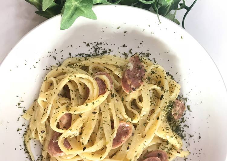 bahan dan cara membuat Fettucini Carbonara