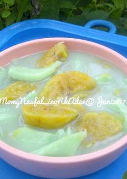 Kolak pisang & kelapa muda pandan