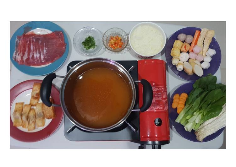 bahan dan cara membuat Suki tomyam (steamboat)