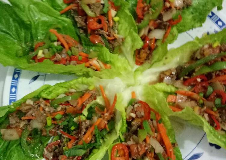 resep makanan Lettuce wrap (ssam) ala korea??