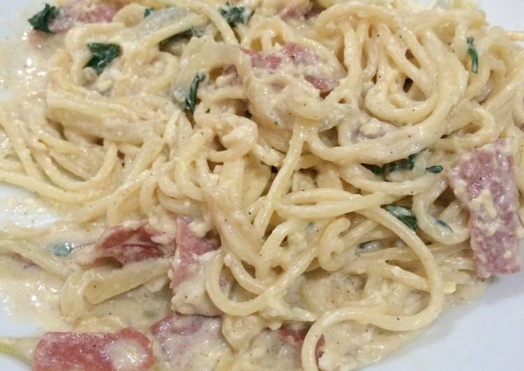 Resep Spaghetti carbonara - Nyayu Chandra D